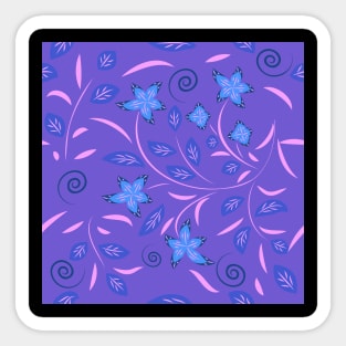 pattern with flowers and leaves hohloma style Sticker